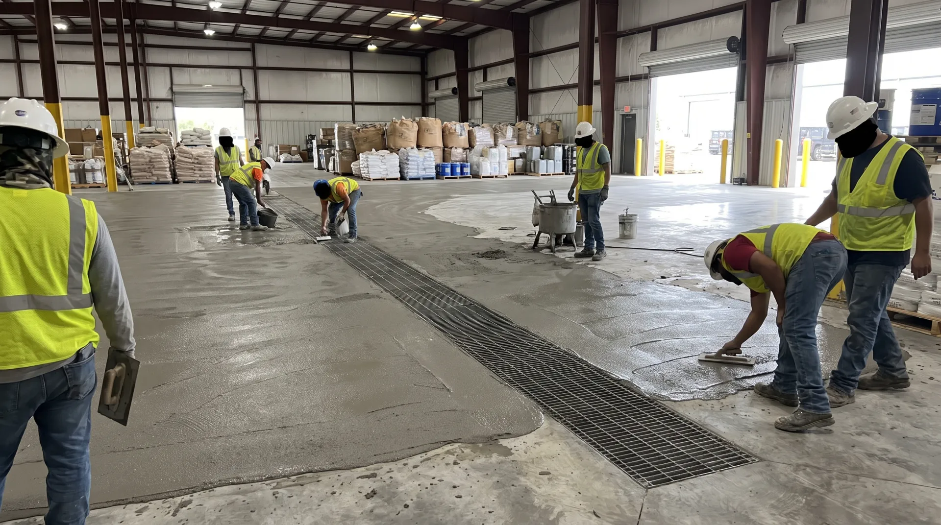 Urethane cement floor installation in a San Antonio commercial facility