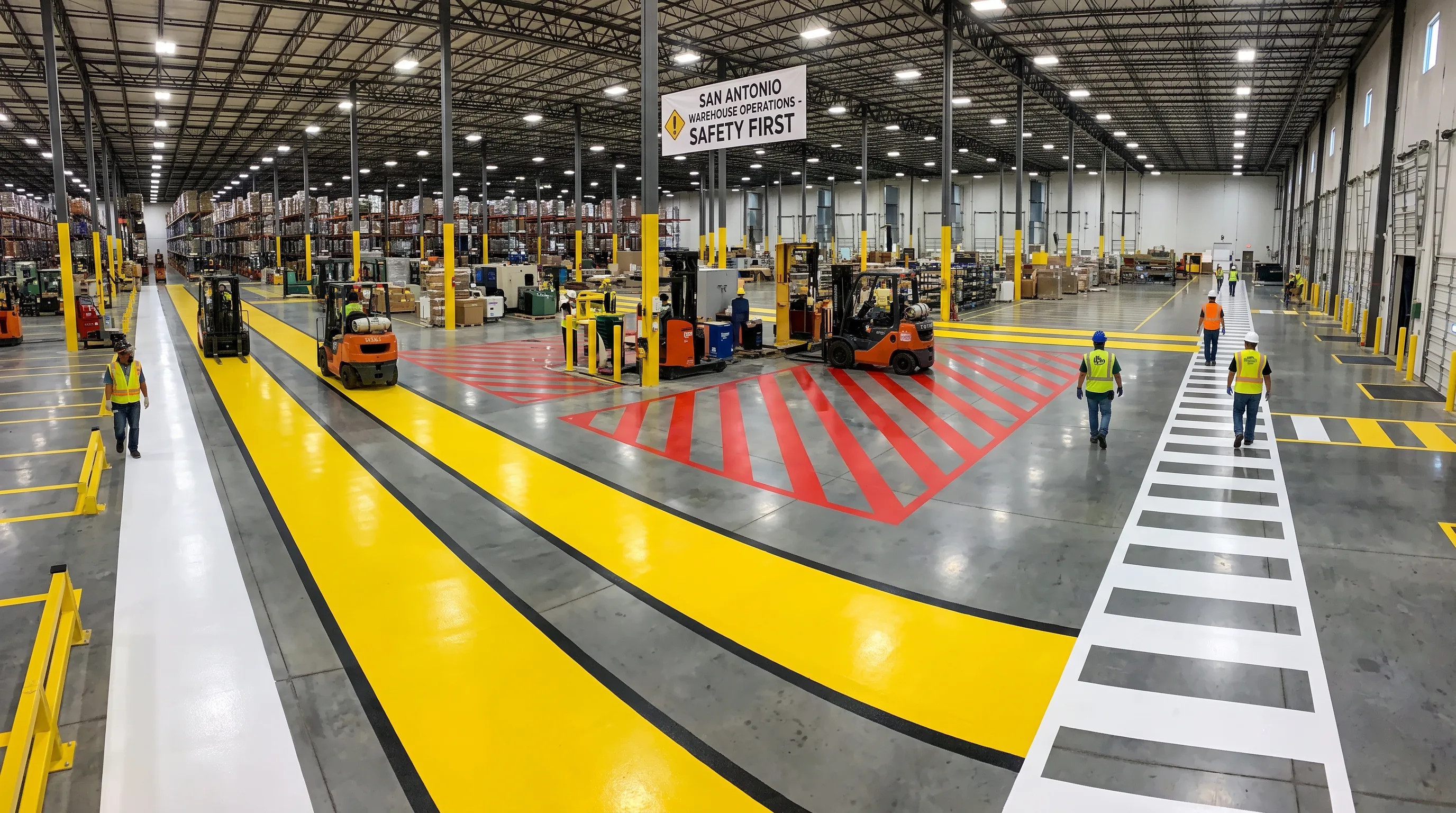 Warehouse floor line marking San Antonio