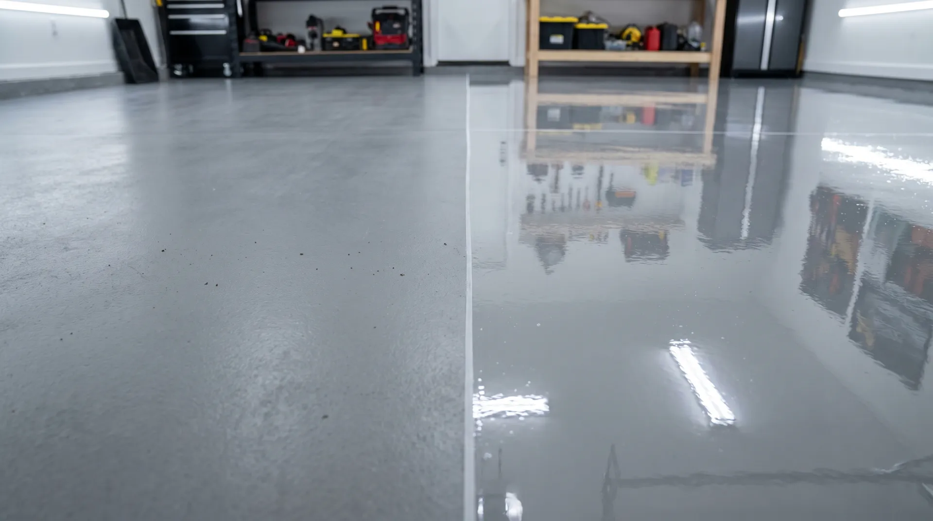 Water-based and solvent-based epoxy floor coating comparison in a San Antonio garage